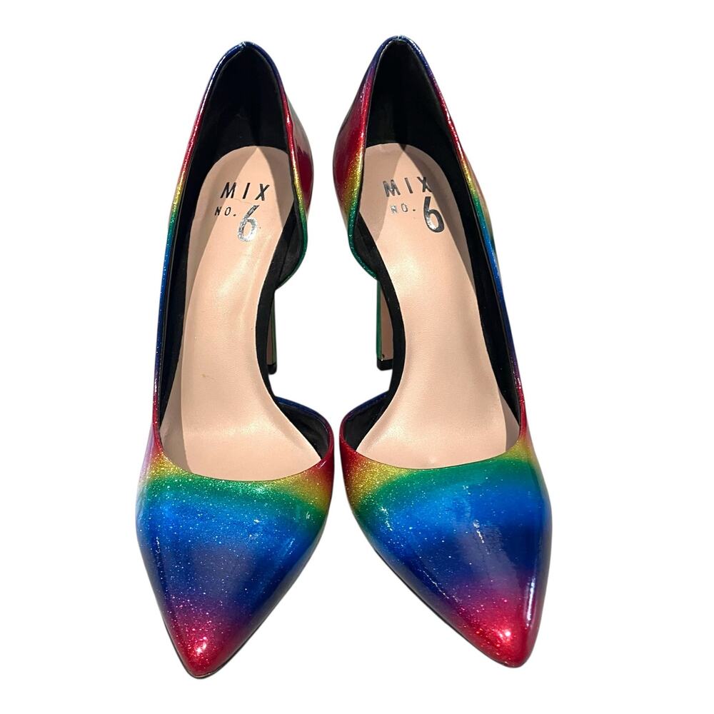 Mix No. 6 Aradowia Glossy Rainbow High Heel Stiletto Pumps-size 6.5 - Picture 3 of 12